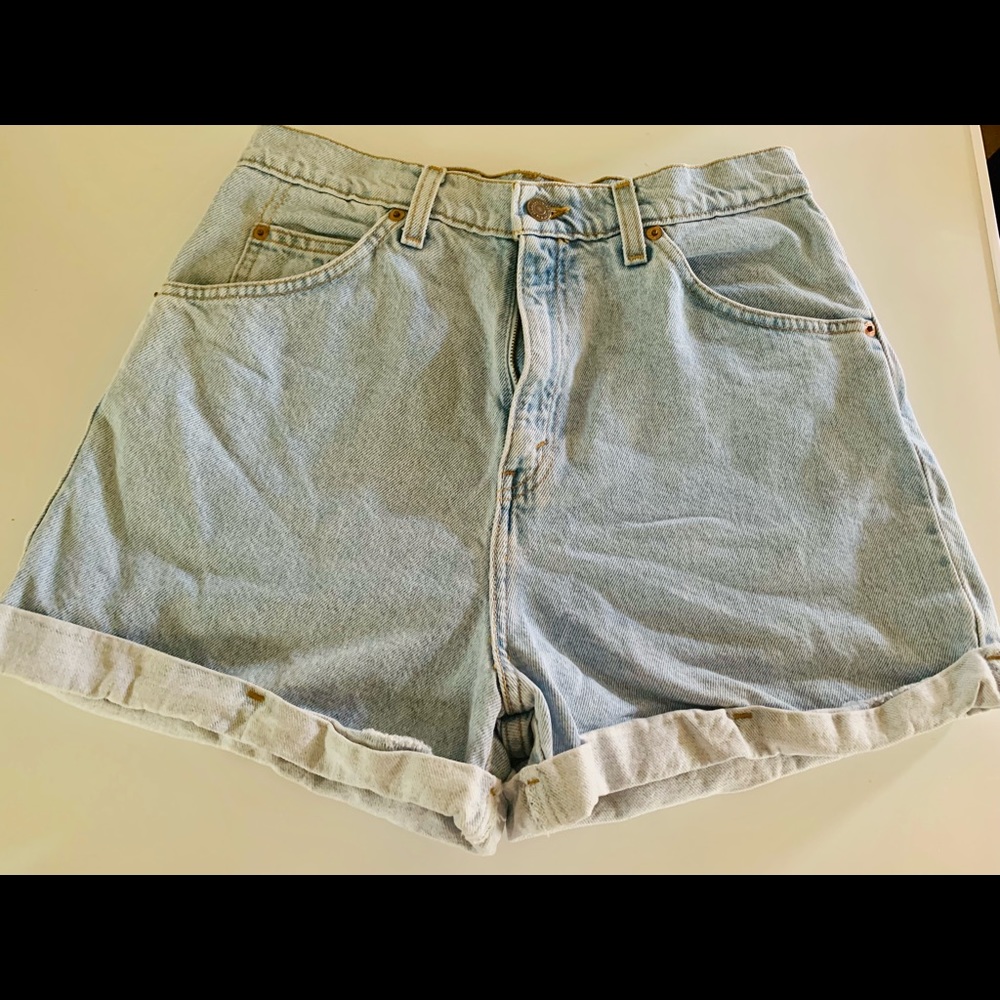 Vintage Levi Super High Waisted Mom Shorts.